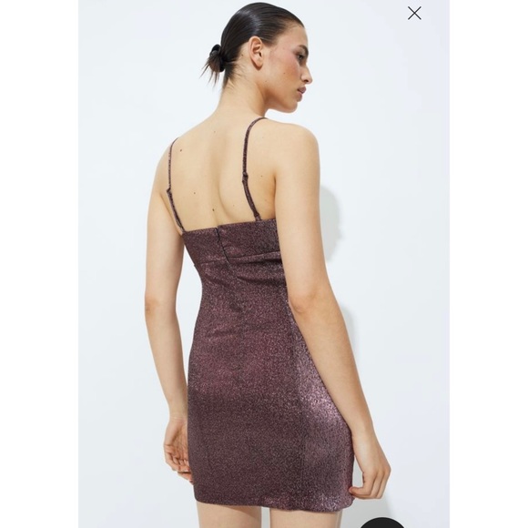 New H&M Mauve Sparkley Cutout Mini Dress - Picture 6 of 7
